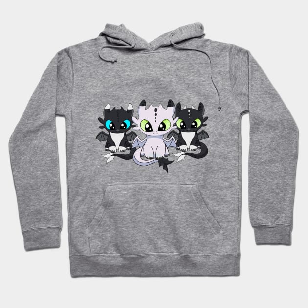 Dragon babies merch, train dragon, night lights baby night fury Hoodie by PrimeStore